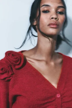 Clearance CHAQUETA PUNTO FLORES Mujer Cárdigan / Jerséis|Punto