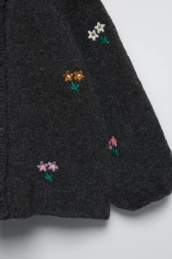 Niños ZARA 6 - 18 Meses·Conjuntos|6 - 18 Meses·Punto<CHAQUETA PUNTO FLORES BORDADAS