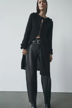 Online CHAQUETA PUNTO FLORES CROCHET Mujer Cárdigan / Jerséis|Punto