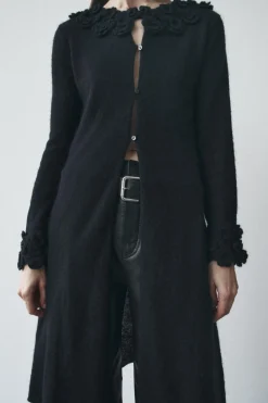 Online CHAQUETA PUNTO FLORES CROCHET Mujer Cárdigan / Jerséis|Punto