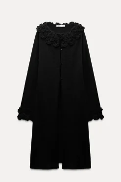 Online CHAQUETA PUNTO FLORES CROCHET Mujer Cárdigan / Jerséis|Punto