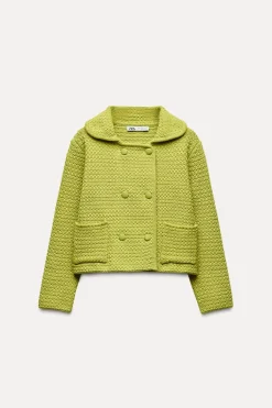 Fashion CHAQUETA PUNTO GRUESO CUELLO BOBO Mujer Cárdigan / Jerséis|Punto