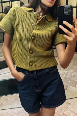 Discount CHAQUETA PUNTO GRUESO CUELLO BOBO Mujer Cárdigan / Jerséis|Punto