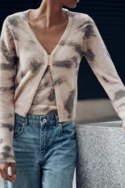 Discount CHAQUETA PUNTO JACQUARD Mujer Cárdigan / Jerséis|Punto