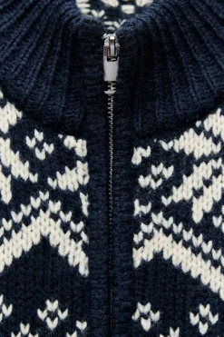 Best CHAQUETA PUNTO JACQUARD OCHOS Mujer Cárdigan / Jerséis|Punto