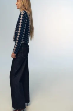 Clearance CHAQUETA PUNTO JACQUARD ROMBOS Mujer Cárdigan / Jerséis|Punto