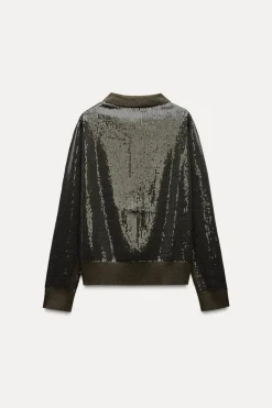 Discount CHAQUETA PUNTO LENTEJUELAS Mujer Cárdigan / Jerséis|Punto