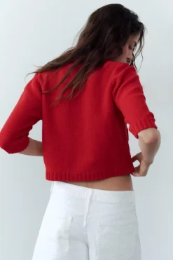 Sale CHAQUETA PUNTO LISO Mujer Cárdigan / Jerséis|Punto