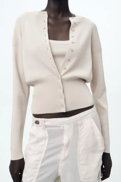 Outlet CHAQUETA PUNTO LISO Mujer Cárdigan / Jerséis|Punto