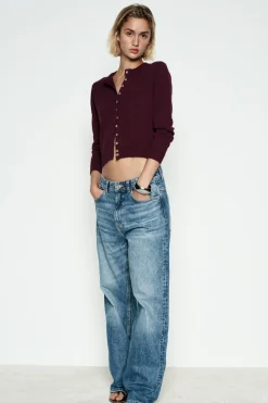 Sale CHAQUETA PUNTO LISO Mujer Cárdigan / Jerséis|Punto