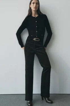 Fashion CHAQUETA PUNTO LISO BOTÓN DORADO Mujer Cárdigan / Jerséis|Punto