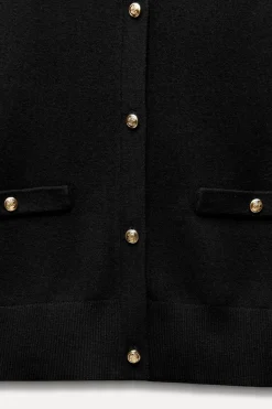 Fashion CHAQUETA PUNTO LISO BOTÓN DORADO Mujer Cárdigan / Jerséis|Punto