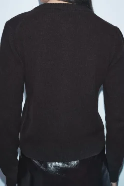 Sale CHAQUETA PUNTO LISO CON CASHMERE Mujer Cárdigan / Jerséis|Punto