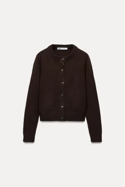 Sale CHAQUETA PUNTO LISO CON CASHMERE Mujer Cárdigan / Jerséis|Punto