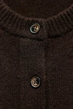 Sale CHAQUETA PUNTO LISO CON CASHMERE Mujer Cárdigan / Jerséis|Punto