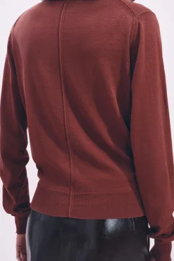 Outlet CHAQUETA PUNTO LISO CON SEDA Mujer Cárdigan / Jerséis|Punto