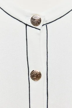 Discount CHAQUETA PUNTO LISO VIVOS CONTRASTE Mujer Cárdigan / Jerséis|Punto