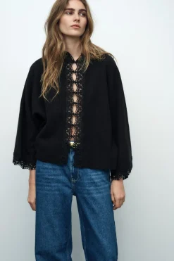 Online CHAQUETA PUNTO MANGA ANCHA Mujer Cárdigan / Jerséis|Punto