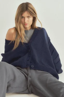 Online CHAQUETA PUNTO MANGA PLIEGUES Mujer Cárdigan / Jerséis|Punto