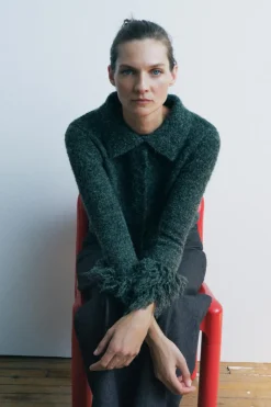 Clearance CHAQUETA PUNTO MANGAS FLECOS Mujer Cárdigan / Jerséis|Punto