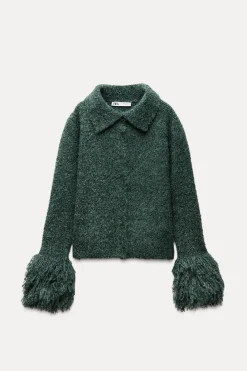 Clearance CHAQUETA PUNTO MANGAS FLECOS Mujer Cárdigan / Jerséis|Punto