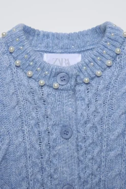 Niños ZARA 6 - 14 Años·Punto<CHAQUETA PUNTO PERLAS