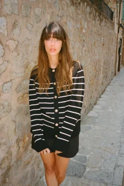 Hot CHAQUETA PUNTO RAYAS Mujer Cárdigan / Jerséis|Punto