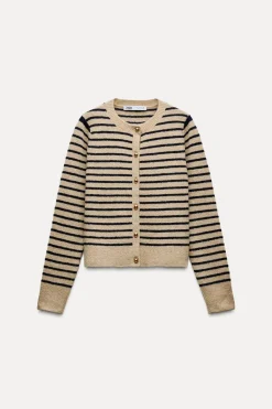 Clearance CHAQUETA PUNTO RAYAS Mujer Cárdigan / Jerséis|Punto