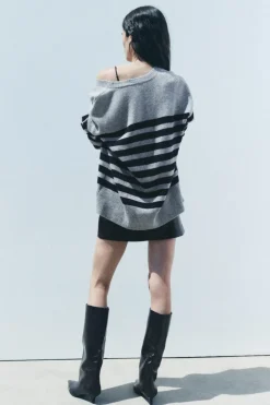 Best CHAQUETA PUNTO RAYAS 100% LANA Mujer Cárdigan / Jerséis|Punto