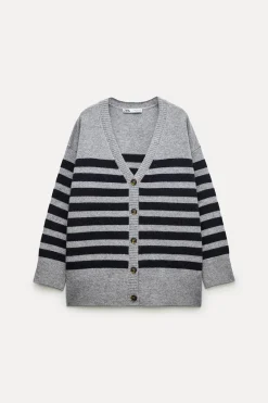 Best CHAQUETA PUNTO RAYAS 100% LANA Mujer Cárdigan / Jerséis|Punto