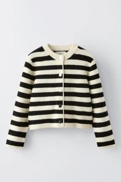 Niños ZARA 6 - 14 Años·Punto<CHAQUETA PUNTO RAYAS BOTONES