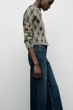 Clearance CHAQUETA PUNTO ROMBOS Mujer Cárdigan / Jerséis|Punto