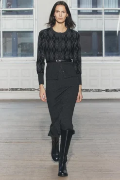 Fashion CHAQUETA PUNTO ROMBOS CINTURÓN Mujer Cárdigan / Jerséis|Punto