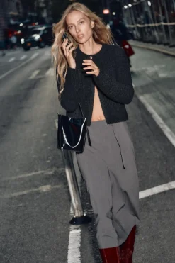 Discount CHAQUETA PUNTO UN BOTÓN Mujer Cárdigan / Jerséis|Punto