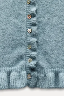 Online CHAQUETA PUNTO VOLANTES Mujer Cárdigan / Jerséis|Punto