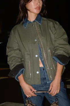 Discount CHAQUETA PUÑOS CONTRASTE ZW COLLECTION Mujer Chaquetas / Cazadoras