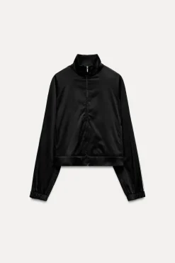 Discount CHAQUETA SATINADA BANDA LATERAL Mujer Chaquetas / Cazadoras