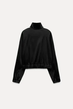 Discount CHAQUETA SATINADA BANDA LATERAL Mujer Chaquetas / Cazadoras