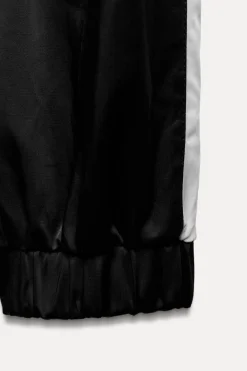 Discount CHAQUETA SATINADA BANDA LATERAL Mujer Chaquetas / Cazadoras