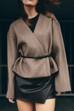 Fashion CHAQUETA SOFT CINTURÓN Mujer Chaquetas / Cazadoras