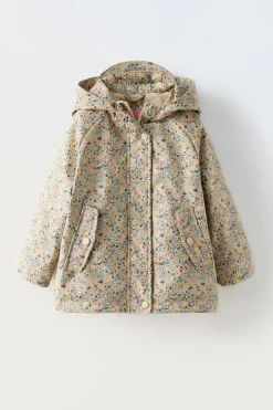 Niños ZARA 6 - 18 Meses·Abrigos / Buzos<CHUBASQUERO FLORES FORRADO WATER REPELLENT
