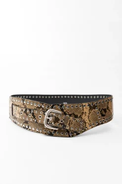 Clearance CINTURÓN FAJÍN PIEL TACHAS ESTAMPADO ANIMAL Mujer Accesorios / Bisuteria