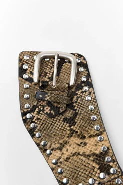 Clearance CINTURÓN FAJÍN PIEL TACHAS ESTAMPADO ANIMAL Mujer Accesorios / Bisuteria