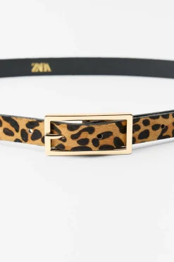 Online CINTURÓN FINO PIEL ESTAMPADO ANIMAL Mujer Accesorios / Bisuteria