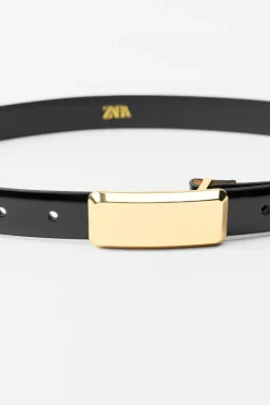 Best CINTURÓN FINO PIEL HEBILLA RECTANGULAR Mujer Accesorios / Bisuteria