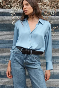 Outlet CINTURÓN PIEL HEBILLA CUADRADA Mujer Accesorios / Bisuteria