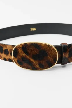 Online CINTURÓN PIEL HEBILLA ESTAMPADO ANIMAL Mujer Accesorios / Bisuteria