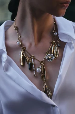 Discount COLLAR CHARMS HOJAS PERLAS Mujer Accesorios / Bisuteria