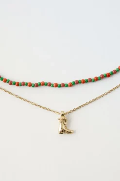 Niños ZARA 1½ - 6 Años·Accesorios|6 - 14 Años·Accesorios<COLLAR DOBLE ABALORIOS Y BOTA COWBOY