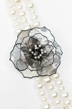 Sale COLLAR PERLAS FLOR BRILLOS Mujer Accesorios / Bisuteria